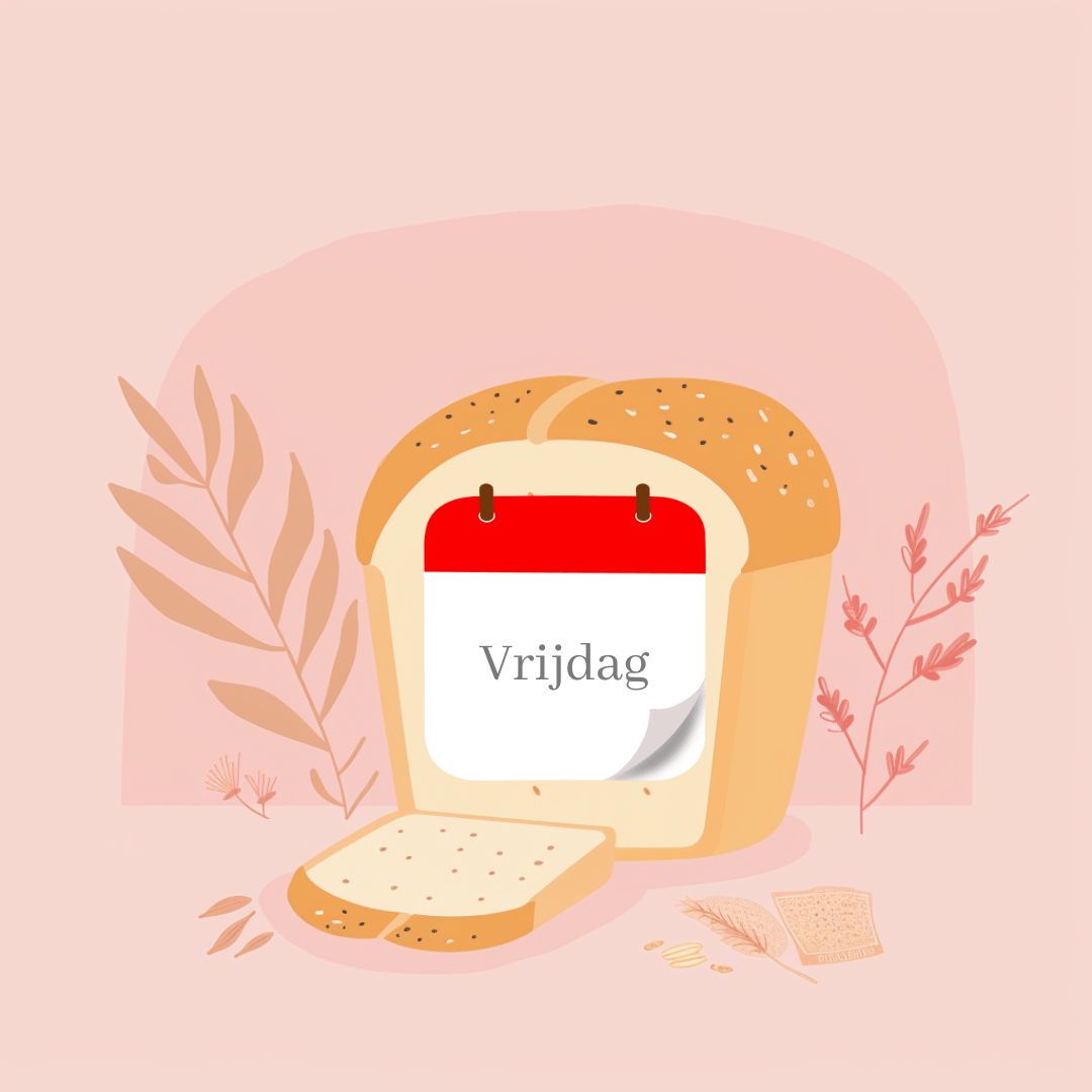 een afbeelding van een brood met een kalender - vrijdag