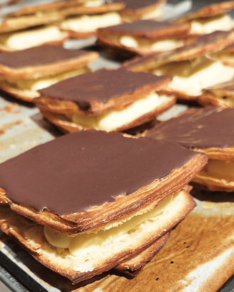 lekkere gebakjes met chocolade